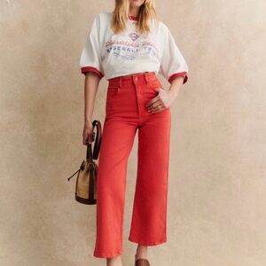 NWT Sezane Le Crop Red - Size 2